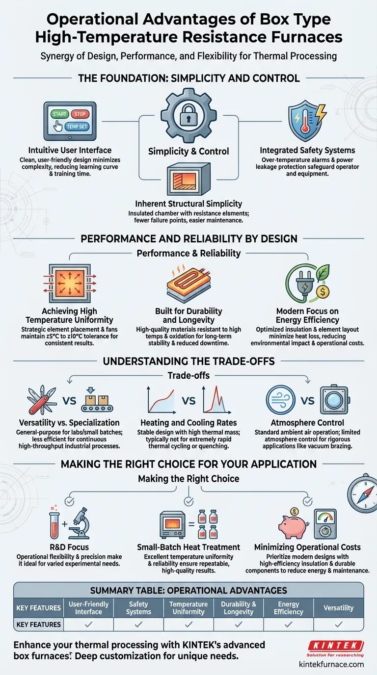 What are the operational advantages of box type high-temperature resistance furnaces? Achieve Reliable, User-Friendly Thermal Processing Visual Guide