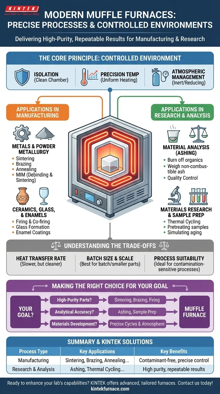 Quais são alguns processos específicos que os Fornos de Mufla modernos podem realizar? Desbloqueie a Precisão em Aplicações de Alta Temperatura Guia Visual