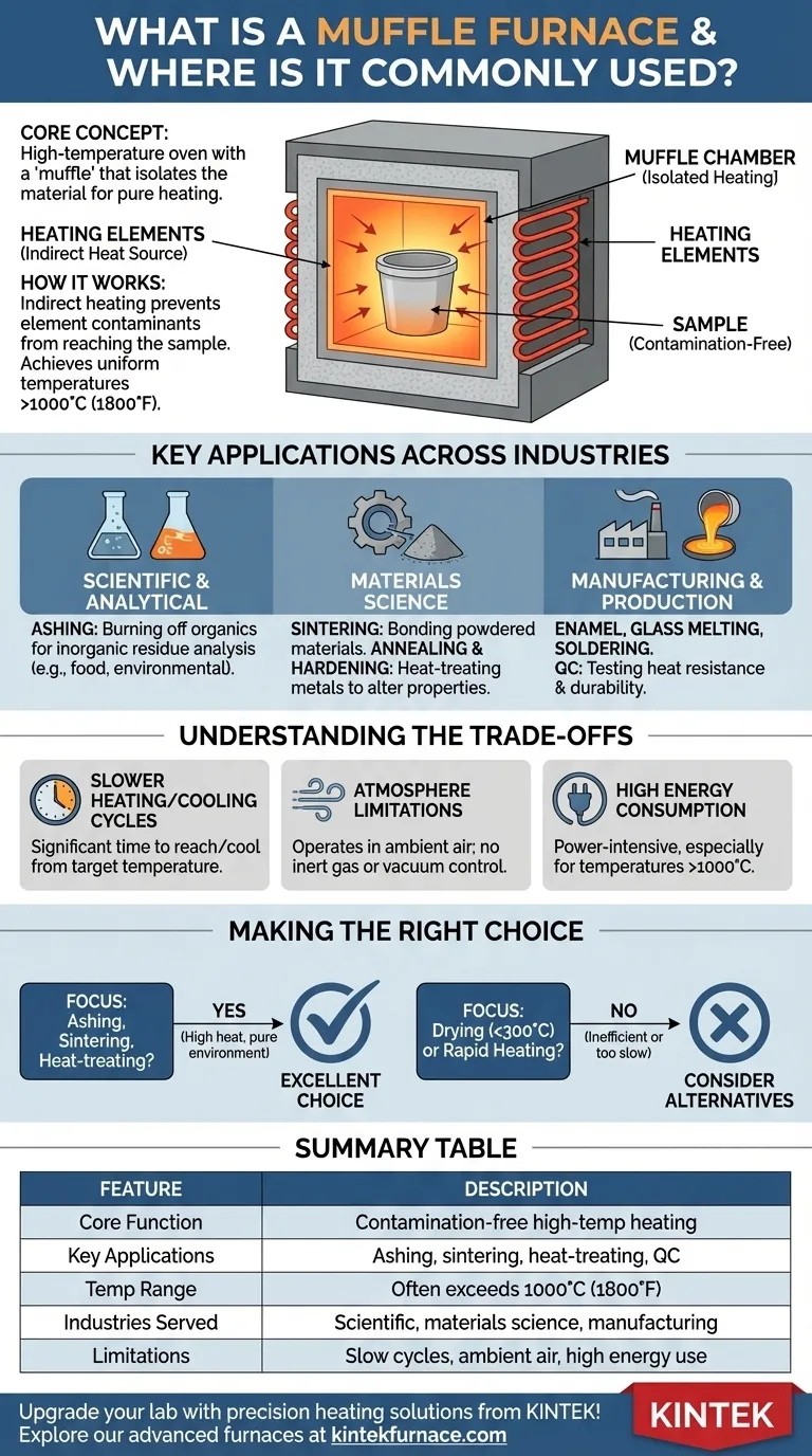What is a muffle furnace and where is it commonly used? Essential for High-Temperature, Contamination-Free Heating Visual Guide