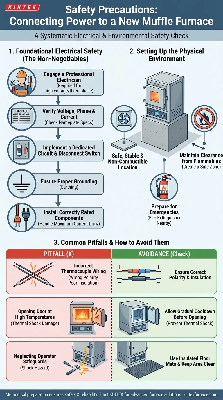 Quais são as precauções de segurança ao ligar a eletricidade a um novo forno de mufla?Passos essenciais para uma instalação segura Guia Visual