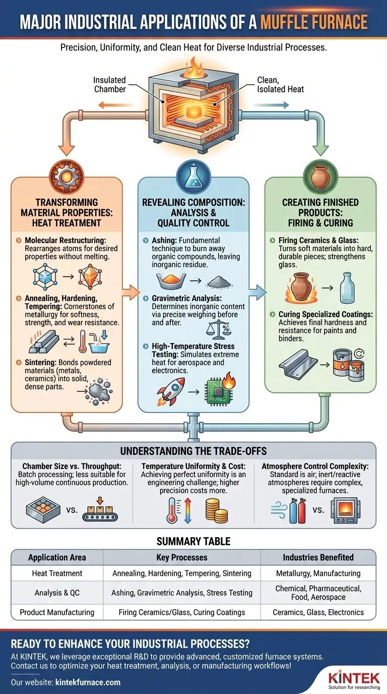 What are some major industrial applications of a muffle furnace? Unlock Precision Heating for Your Industry Visual Guide