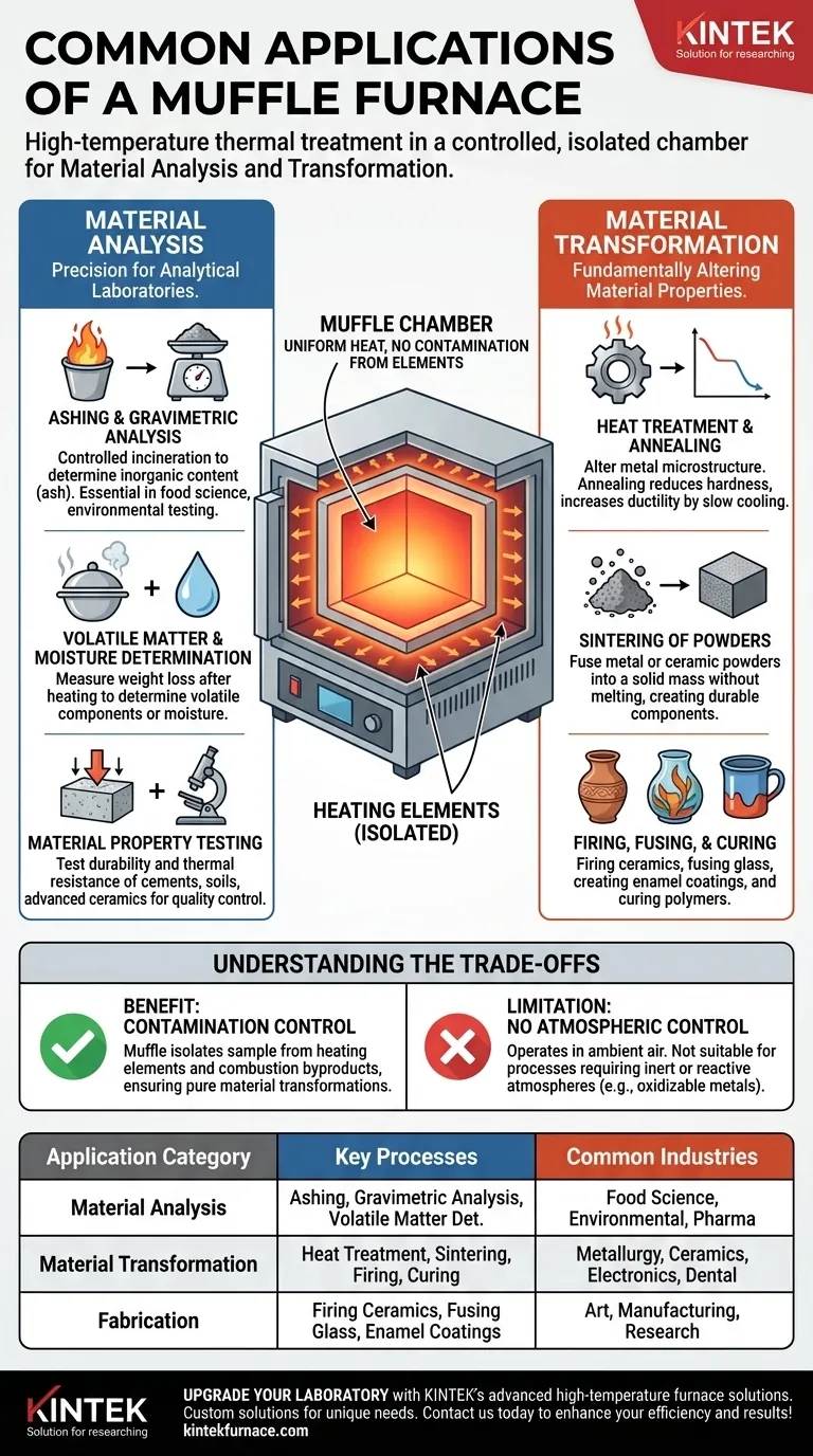 What are the common applications of a muffle furnace? Unlock Precise Heat Treatment for Your Lab Visual Guide