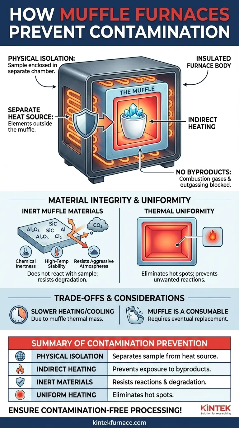 How do muffle furnaces prevent contamination of materials during heating? Ensure Purity with Advanced Isolation Technology Visual Guide