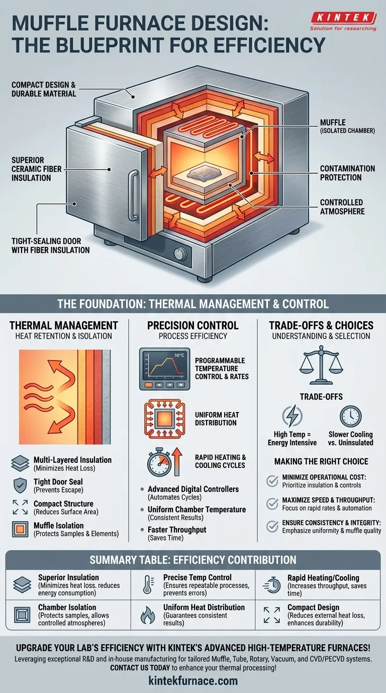 Quali sono le caratteristiche di design dei forni a muffola che contribuiscono alla loro efficienza? Scopri le caratteristiche chiave per prestazioni superiori Guida Visiva