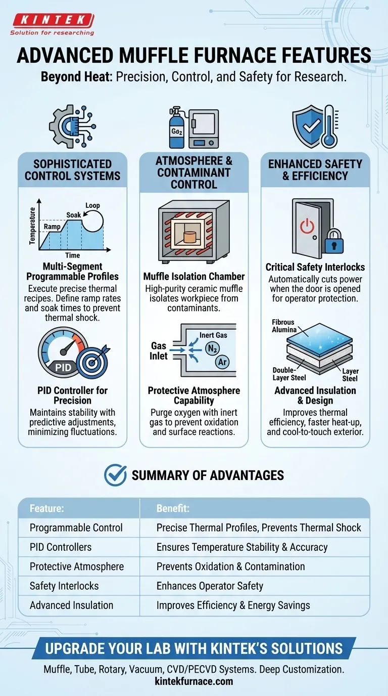 What advanced features are commonly found in muffle furnaces? Discover Precision Control and Safety Enhancements Visual Guide