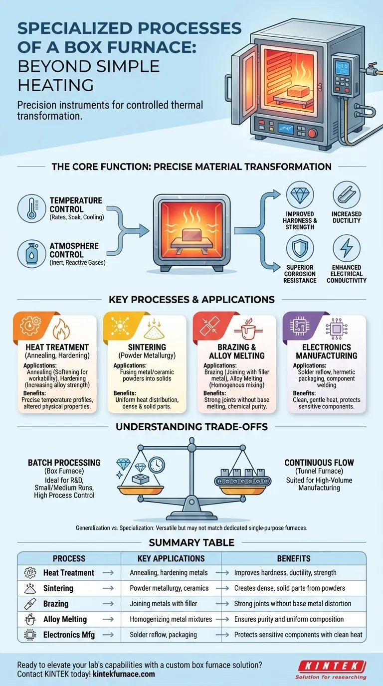 Que processos especializados um forno tipo caixa pode facilitar? Desvende a Transformação Precisa de Materiais Guia Visual