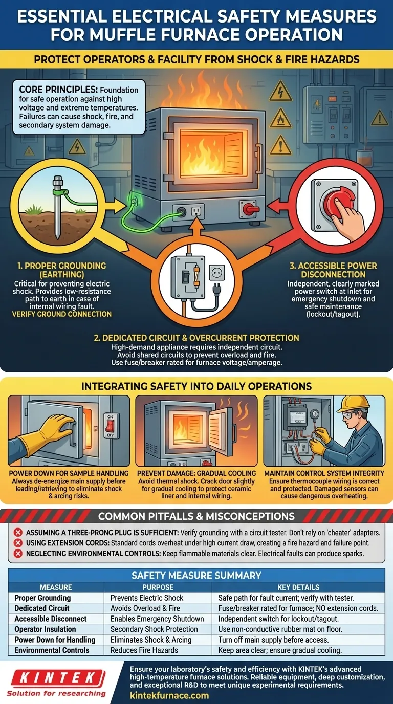 What electrical safety measures are essential for muffle furnace operation? Ensure Operator and Facility Protection Visual Guide