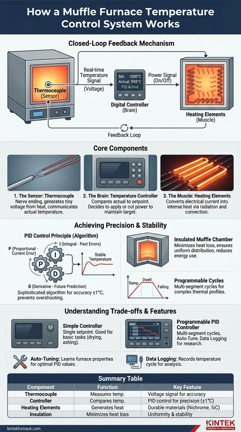 Como funciona o sistema de controle de temperatura de um forno mufla? Alcance o processamento térmico preciso para o seu laboratório Guia Visual