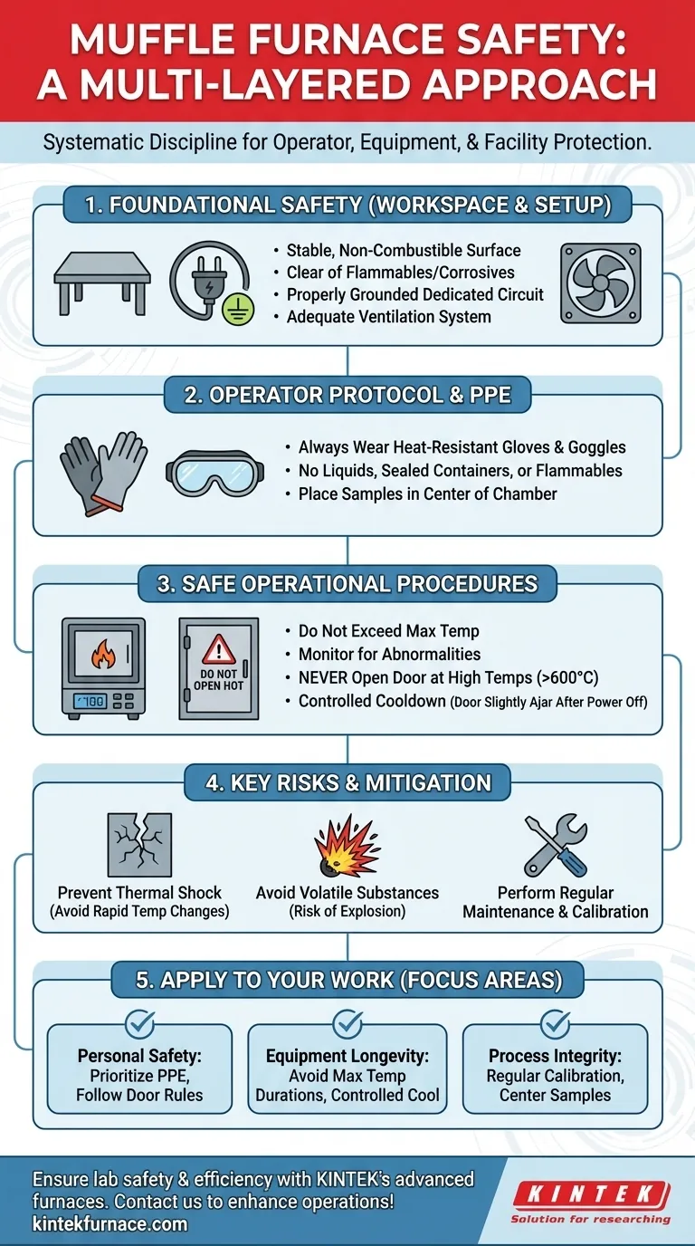 What safety measures should be observed around the muffle furnace? Essential Protocols for Safe Operation Visual Guide