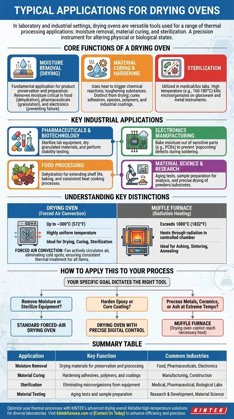 乾燥オーブンの一般的な用途は何ですか？研究室と産業における必須の用途 ビジュアルガイド