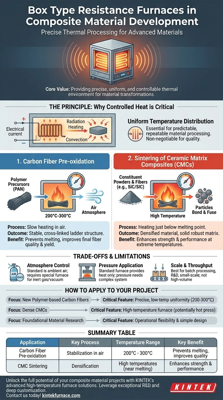 Como é que os fornos de resistência tipo caixa são utilizados no desenvolvimento de materiais compósitos?Essencial para o processamento a alta temperatura Guia Visual