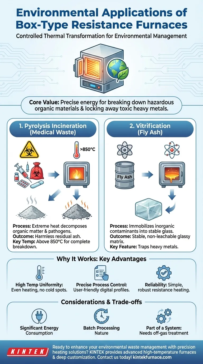 What environmental applications do box type resistance furnaces have? Transform Hazardous Waste Safely Visual Guide