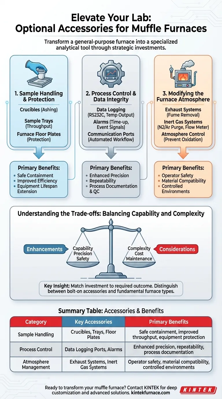 Quali accessori opzionali sono disponibili per i forni a muffola? Migliorare la precisione e la sicurezza nel vostro laboratorio Guida Visiva