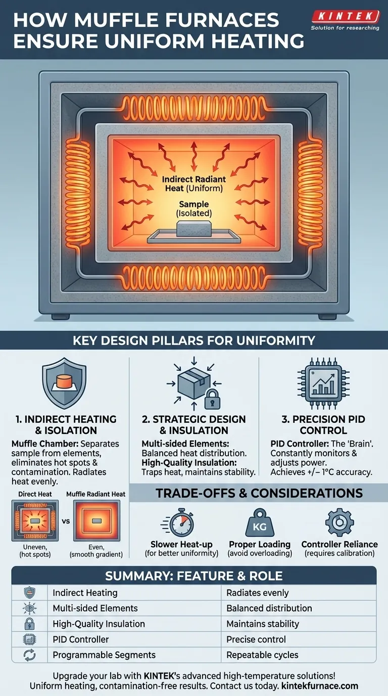 马弗炉如何确保均匀加热？为您的实验室实现精确、均匀的加热 图解指南