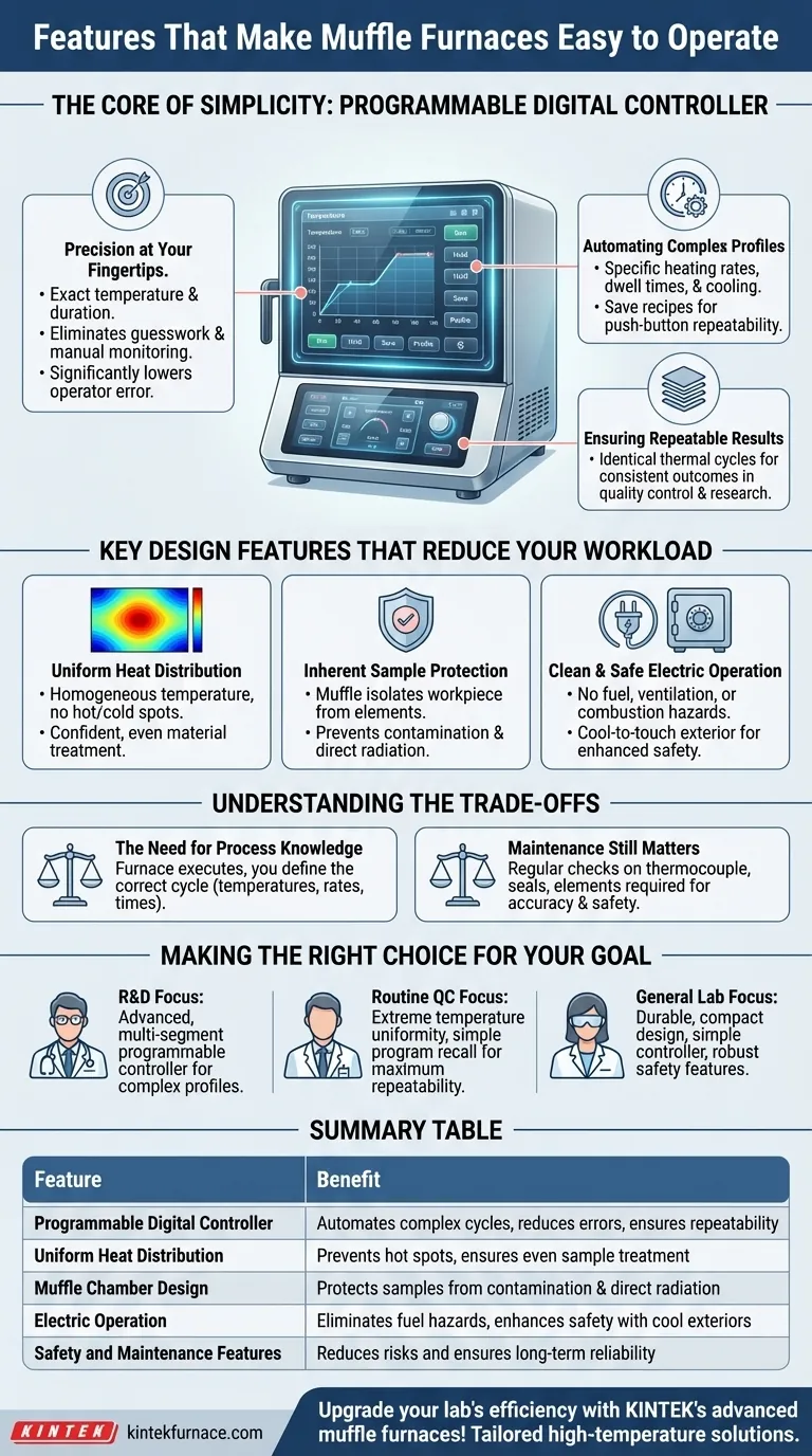 Que caraterísticas tornam os fornos de mufla fáceis de operar?Simplifique os seus processos de alta temperatura Guia Visual