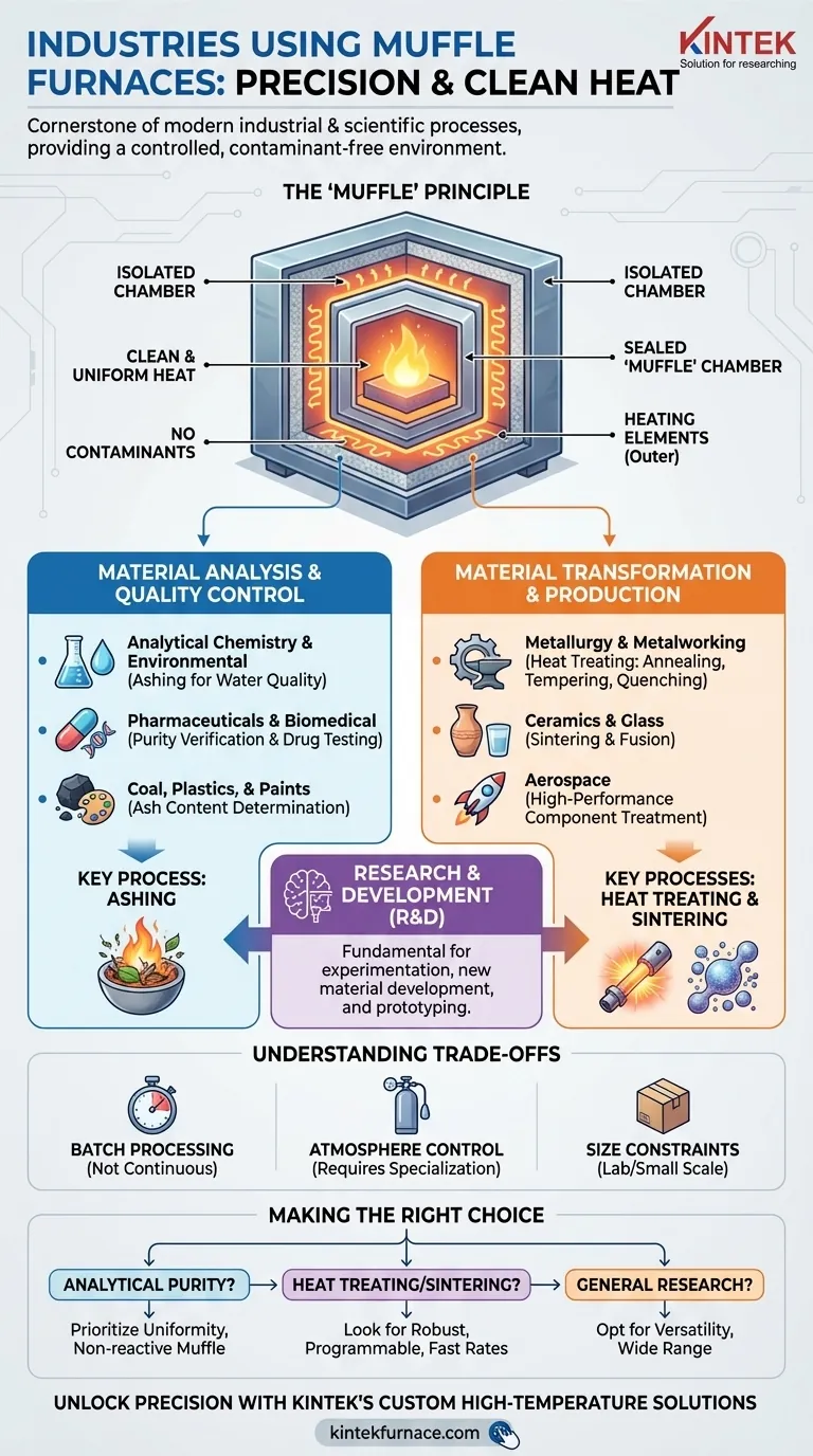 Em que indústrias são os fornos mufla comumente usados? Essenciais para o Processamento de Materiais a Altas Temperaturas Guia Visual