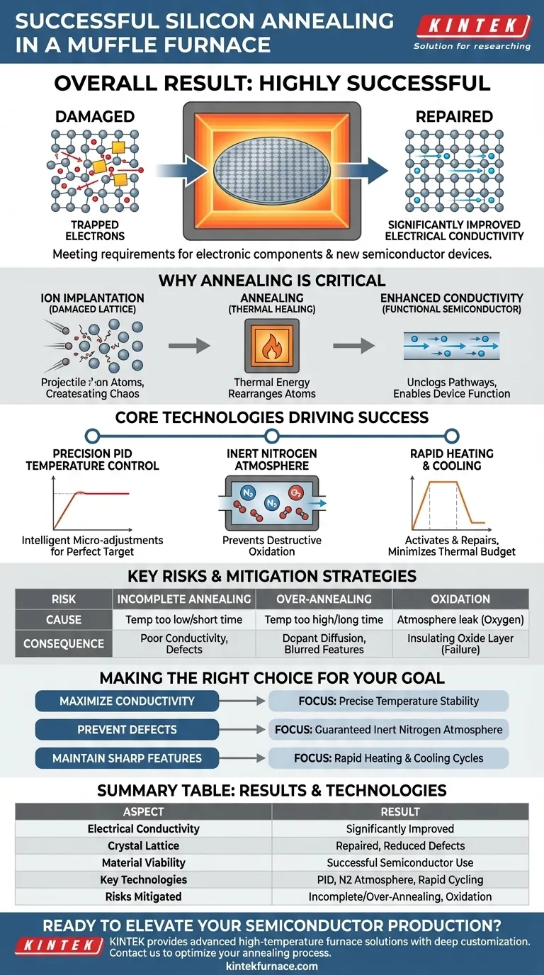 Quali sono stati i risultati della ricottura del materiale a base di silicio nel forno a muffola? Ottenere una conduttività migliorata per i semiconduttori Guida Visiva