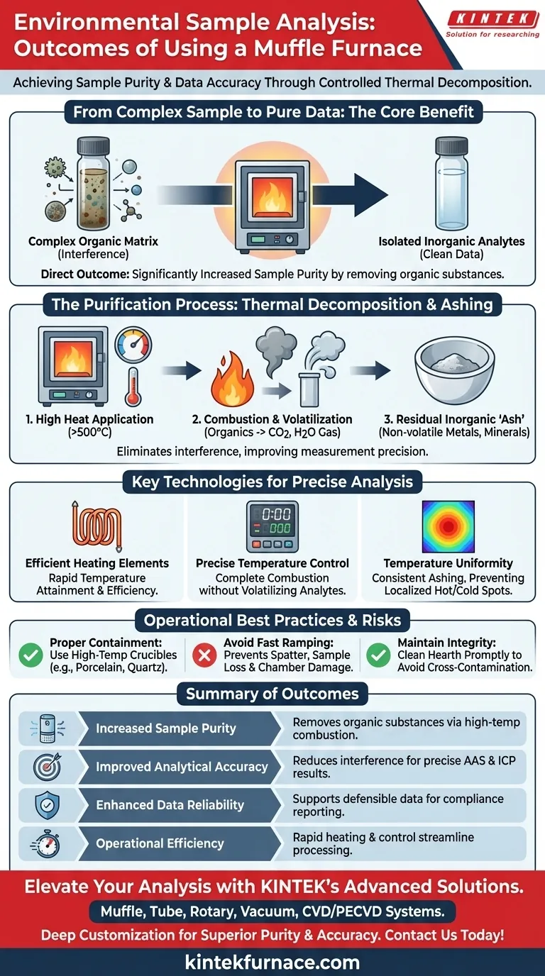 Quali sono stati i risultati dell'uso del forno a muffola per l'analisi di campioni ambientali? Migliora la purezza e l'accuratezza nel tuo laboratorio Guida Visiva