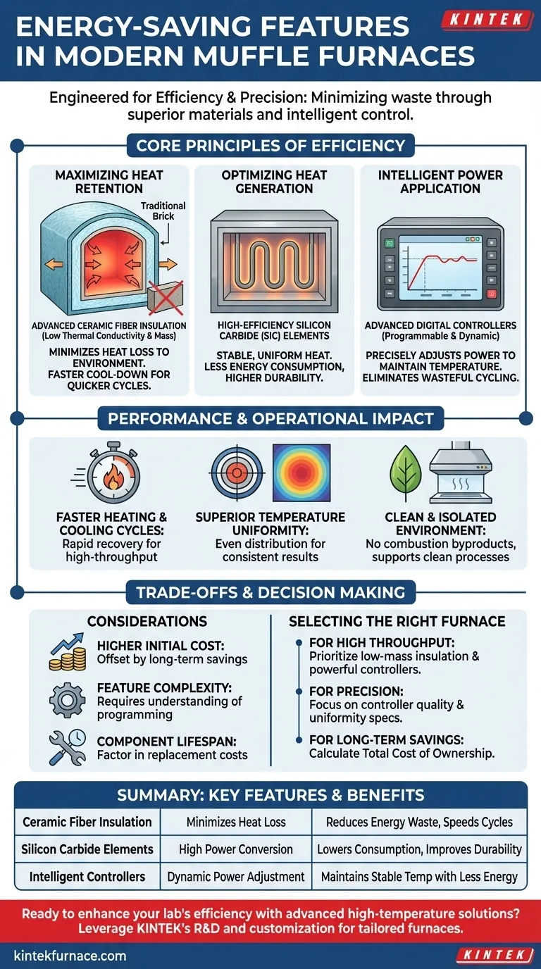 Quais são os recursos de economia de energia nos fornos mufla modernos? Aumente a Eficiência e Reduza Custos em seu Laboratório Guia Visual