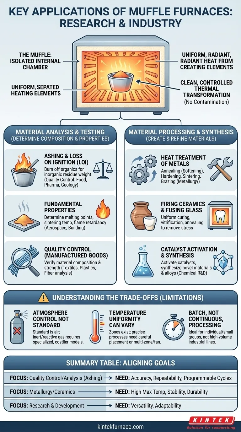 What are the key applications of muffle furnaces in research and industry? Unlock Precision in Material Transformation Visual Guide