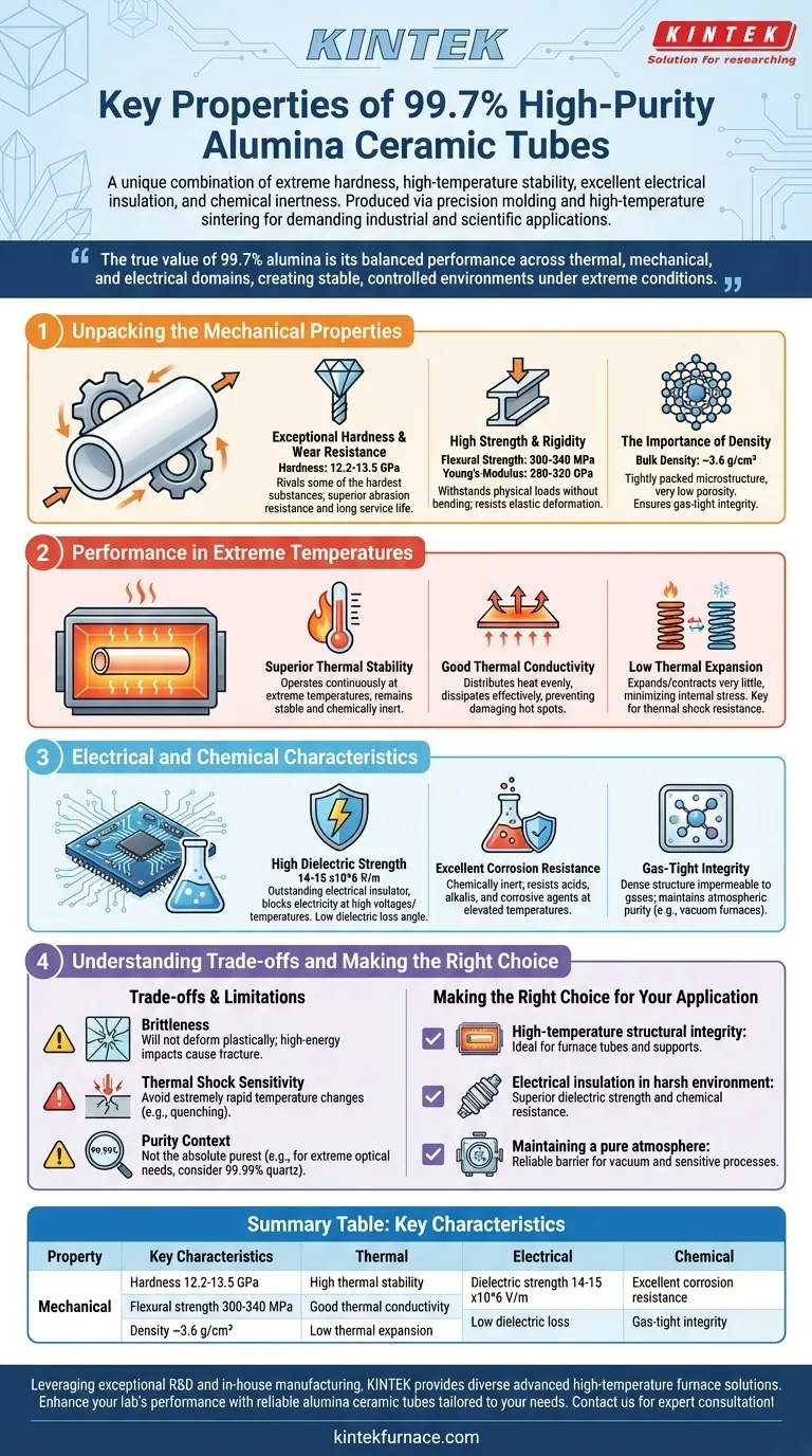 What are the key properties of 99.7% high-purity alumina ceramic tubes? Discover Their Role in High-Temperature Applications Visual Guide