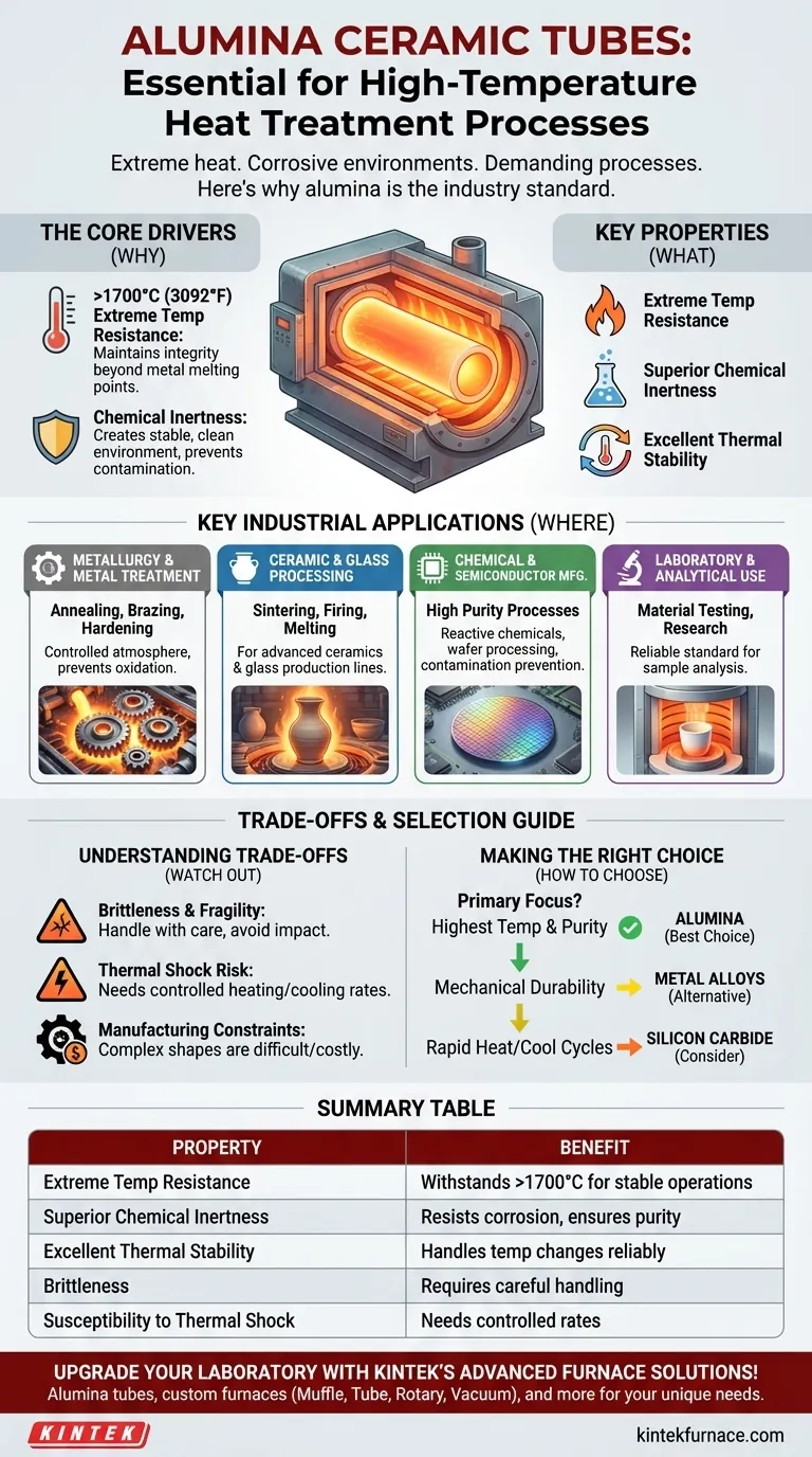 في أي عمليات المعالجة الحرارية تُستخدم أنابيب السيراميك المصنوعة من الألومينا بشكل شائع؟ ضرورية لتطبيقات المعادن والسيراميك والزجاج عالية الحرارة دليل مرئي