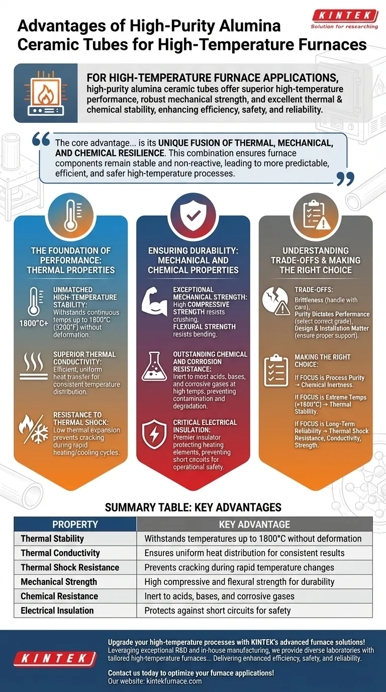 What advantages do high-purity alumina ceramic tubes offer for high-temperature furnace applications? Boost Efficiency and Safety Visual Guide