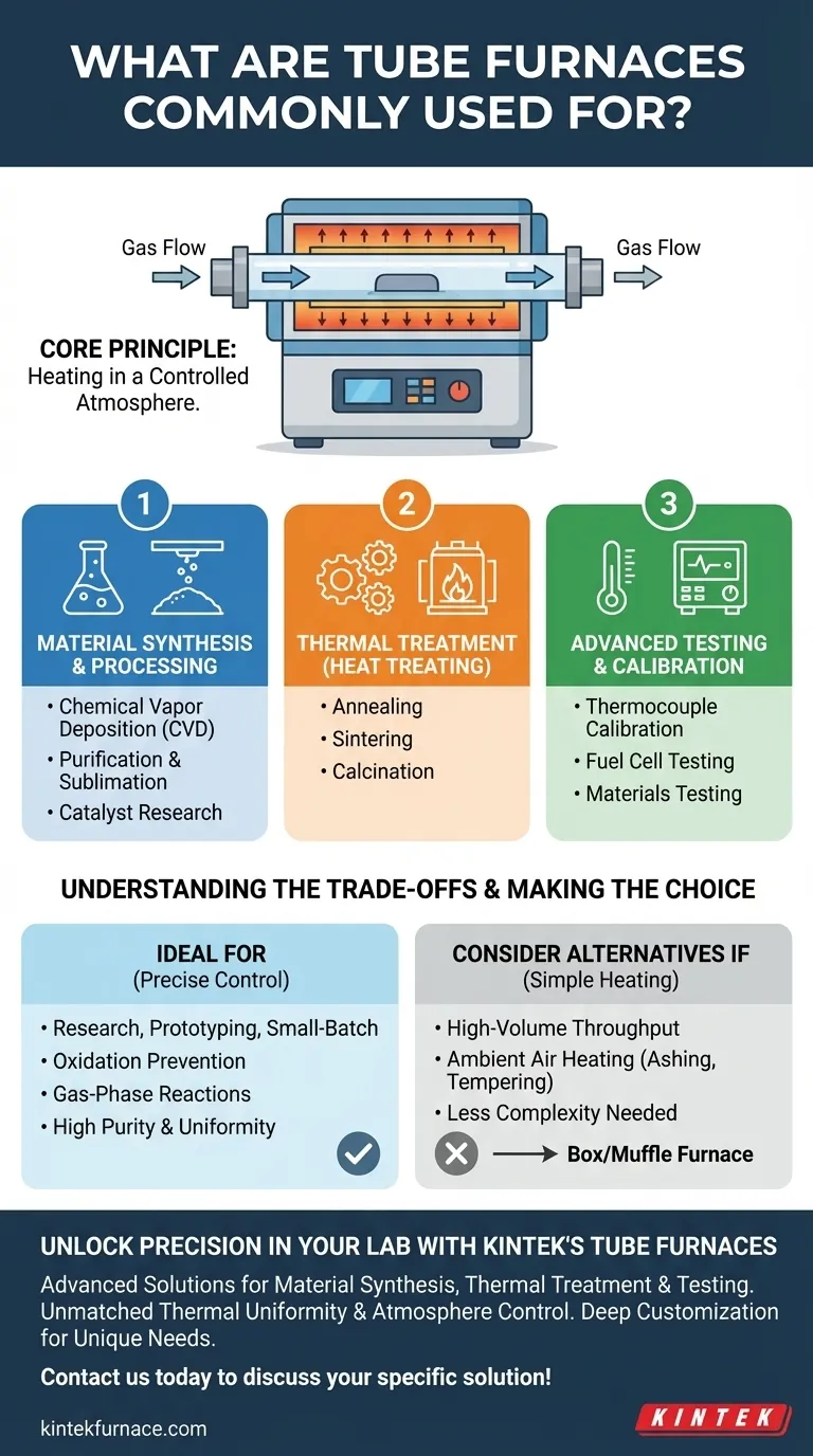 Per cosa sono comunemente usate le forni a tubo? Essenziali per il controllo del calore e la sintesi dei materiali Guida Visiva