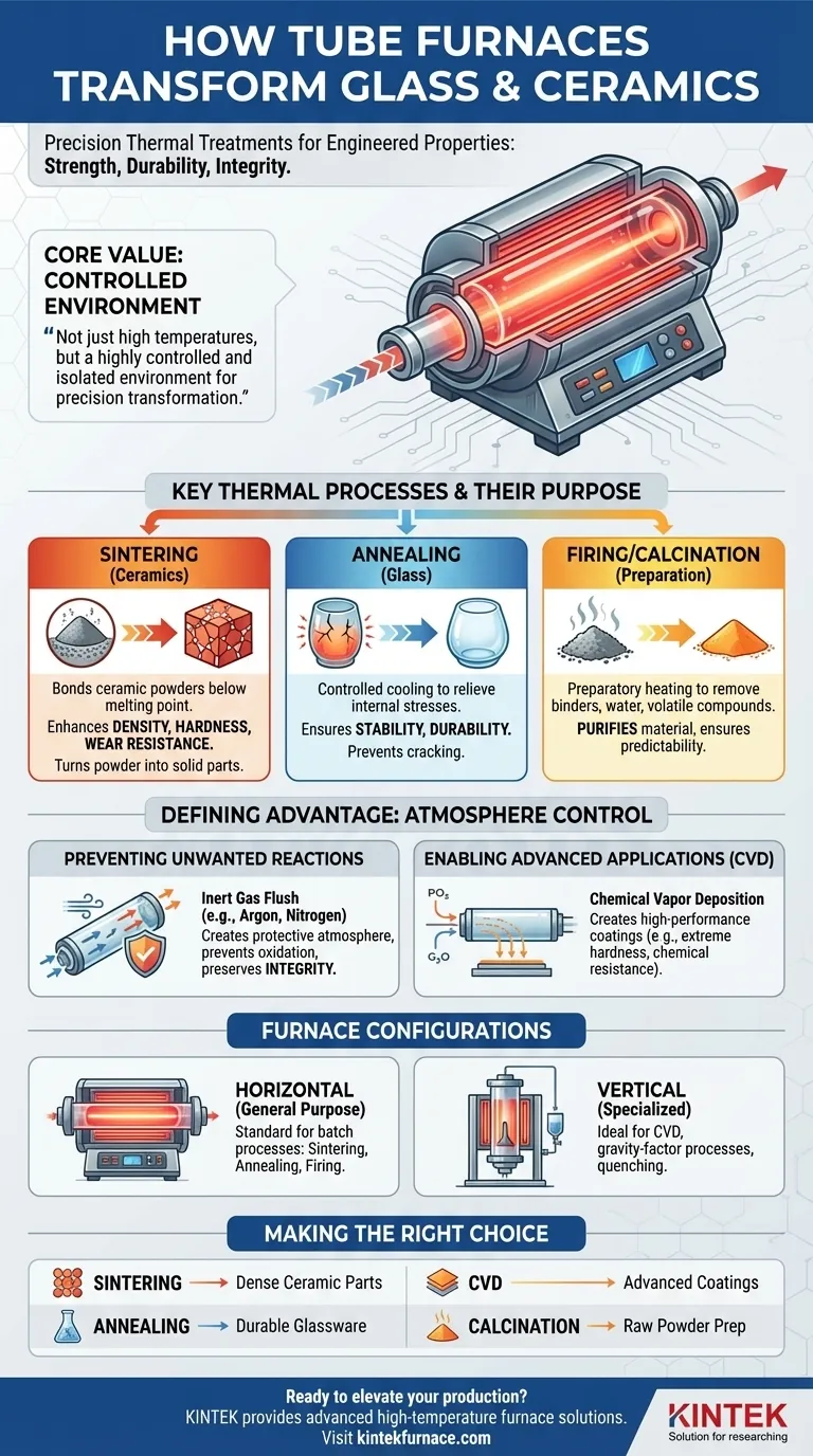Wie werden Rohröfen in der Glas- und Keramikindustrie eingesetzt? Präzise thermische Verarbeitung freischalten Visuelle Anleitung