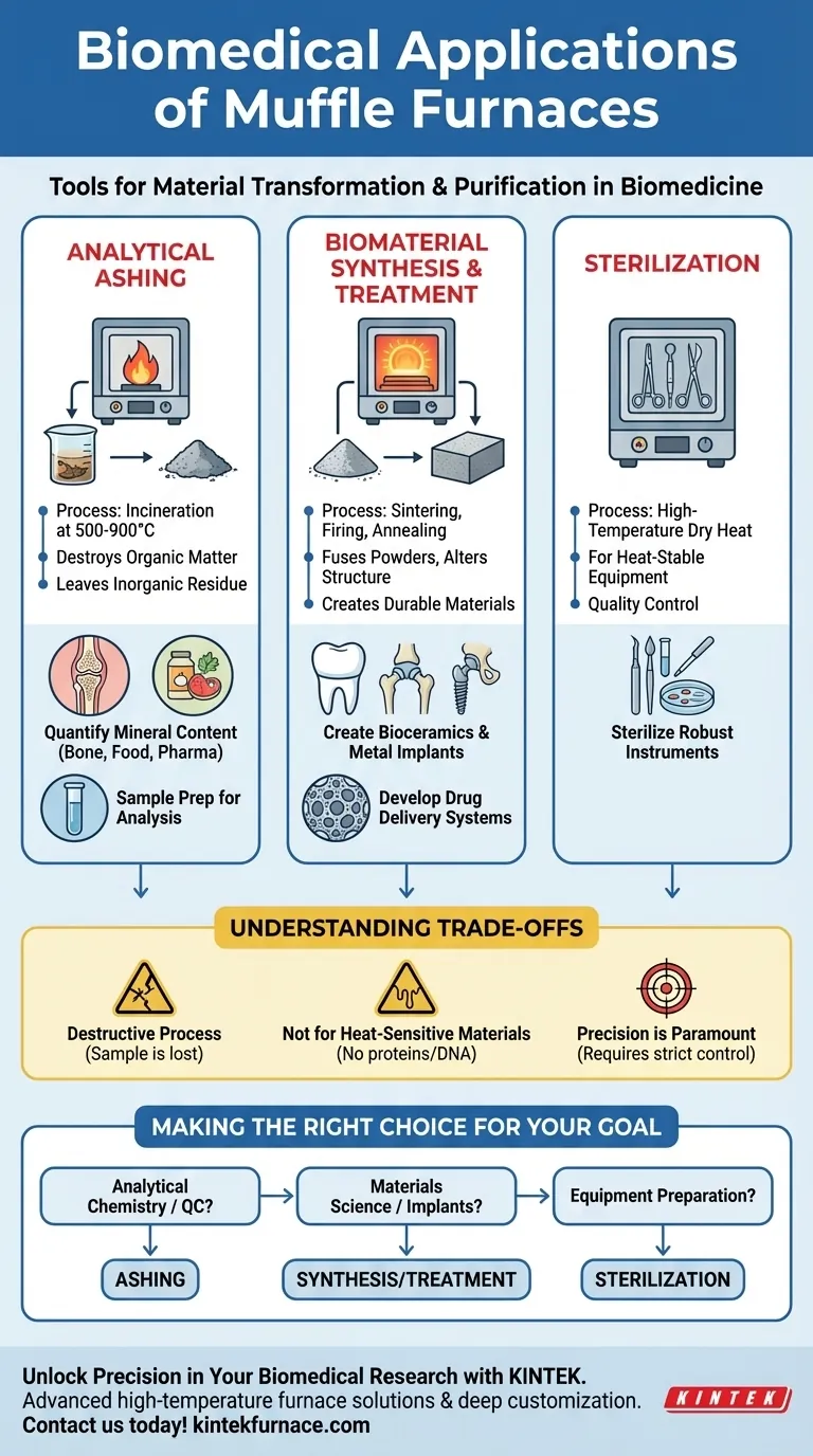 Quali sono le applicazioni biomediche dei forni a muffola? Essenziali per l'incenerimento (Ashing), i biomateriali e la sterilizzazione Guida Visiva