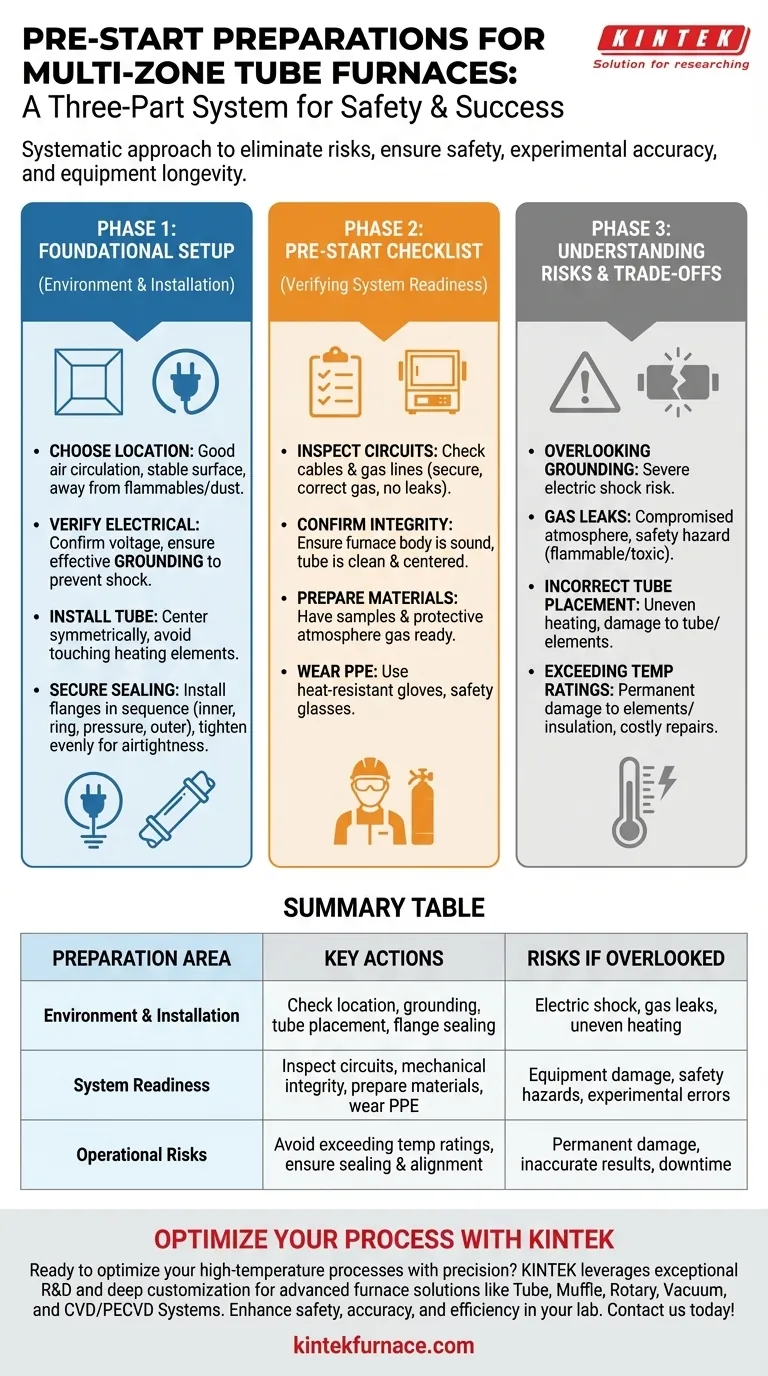 다중 구역 튜브로를 시작하기 전에 어떤 준비가 필요합니까? 실험실의 안전과 정확성 보장 시각적 가이드