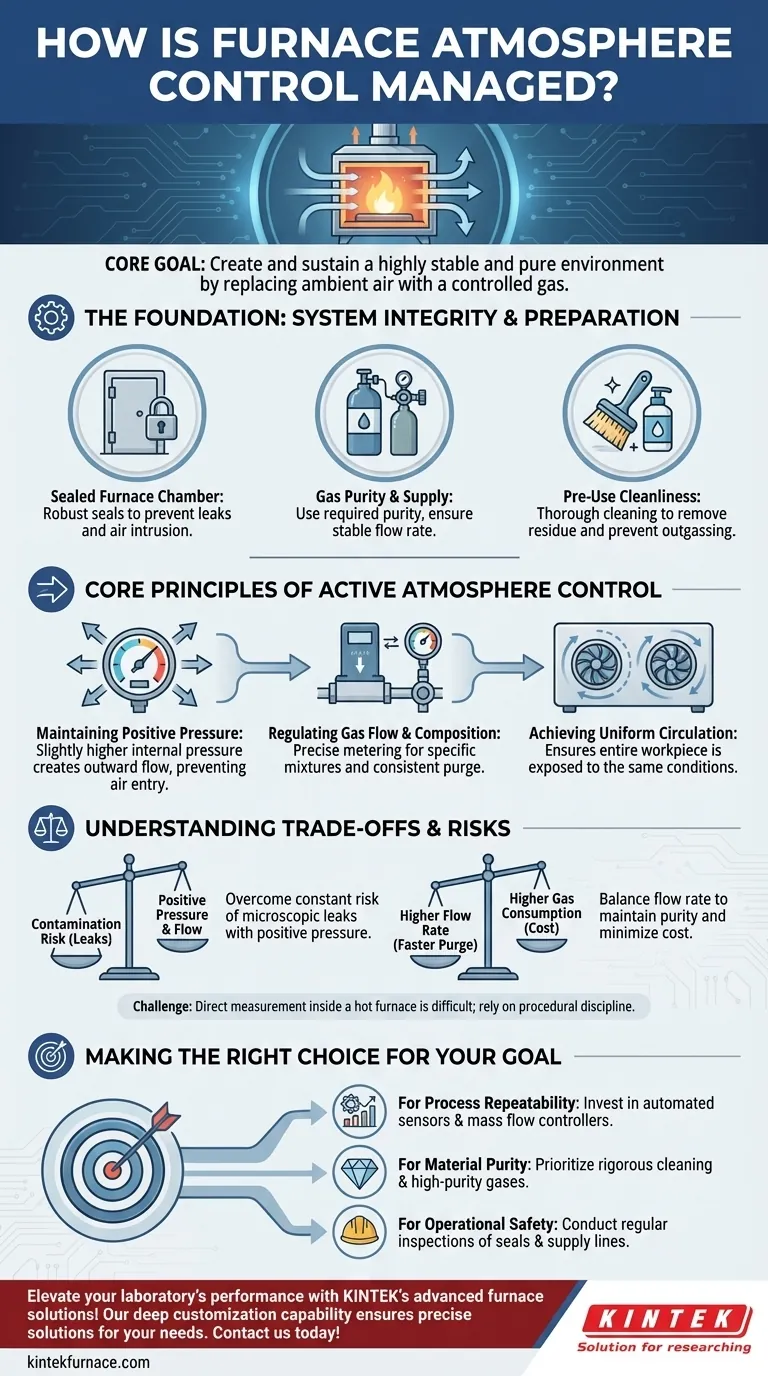 How is atmosphere control managed during furnace operation? Master Precise Gas Environments for Superior Results Visual Guide