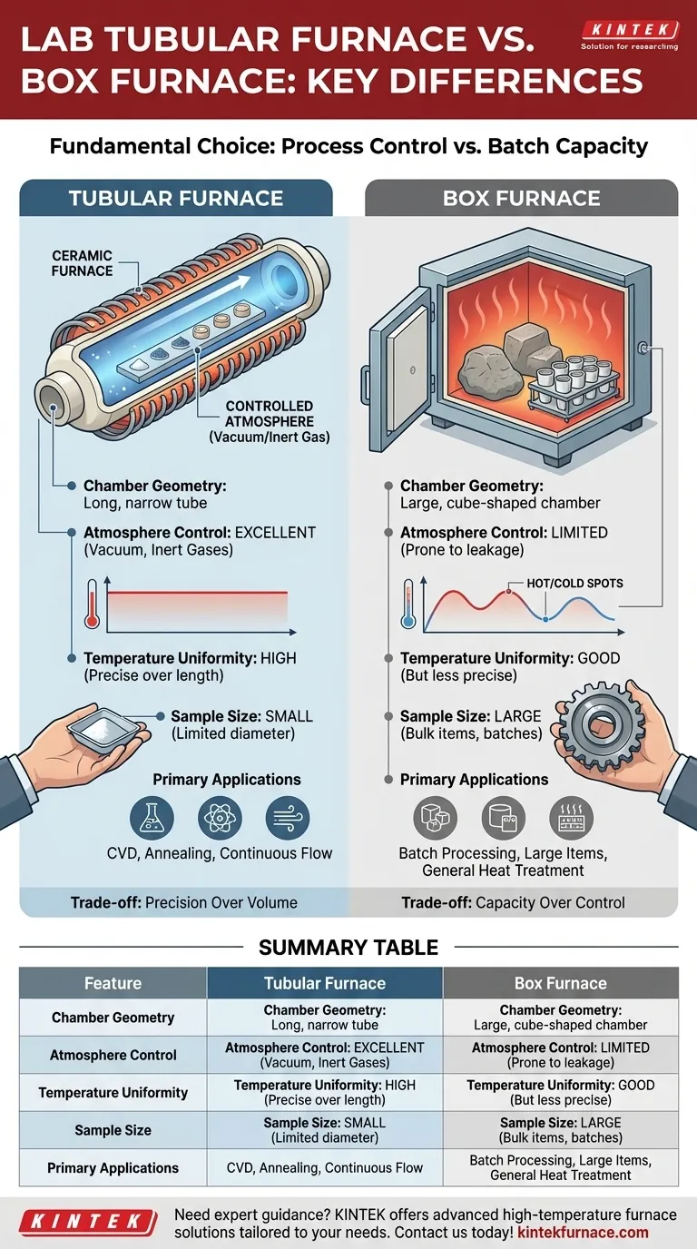 What are the key differences between a lab tubular furnace and a box furnace? Choose the Right Furnace for Your Lab Visual Guide