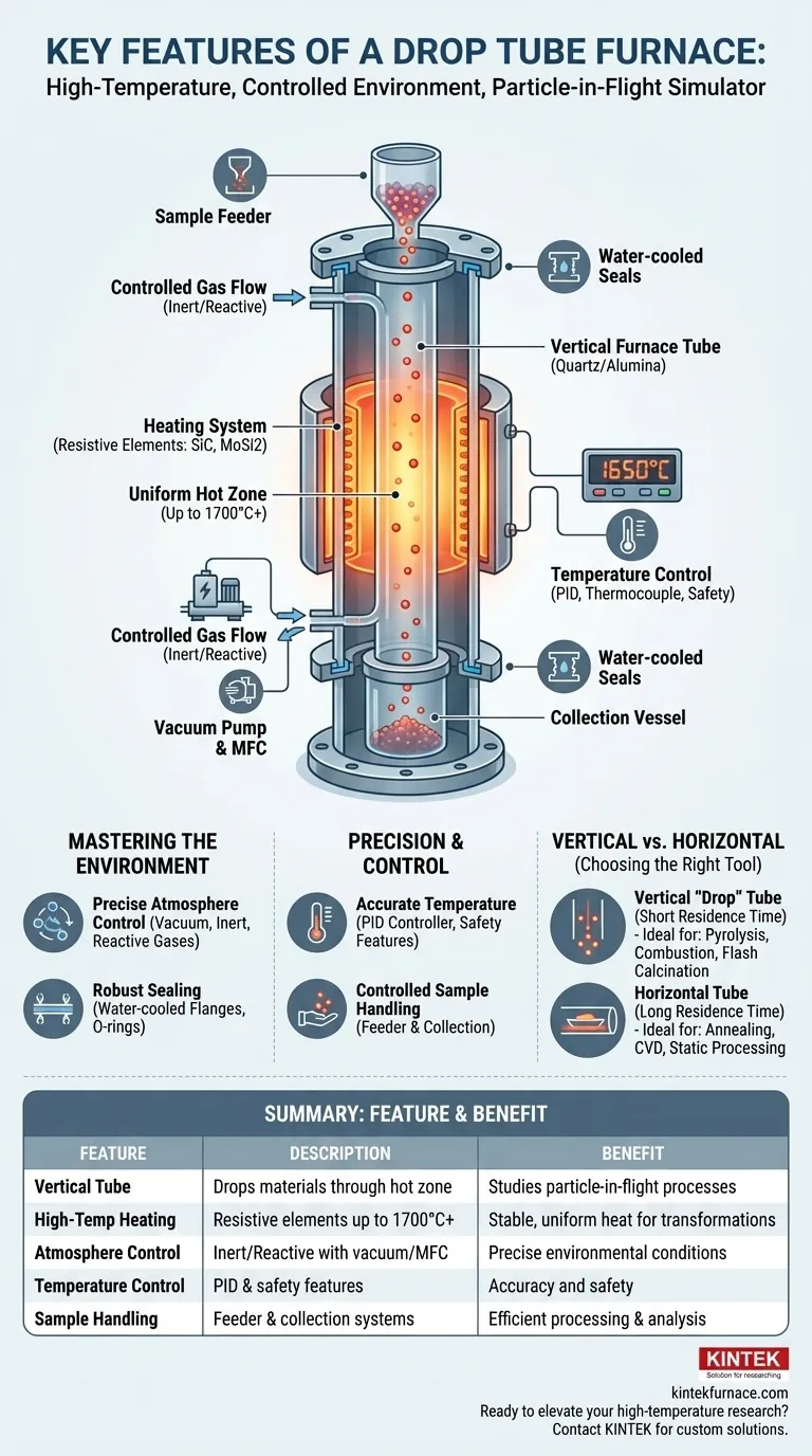Quais são as principais caraterísticas de um forno de tubos de queda?Processamento térmico de precisão para ambientes controlados Guia Visual