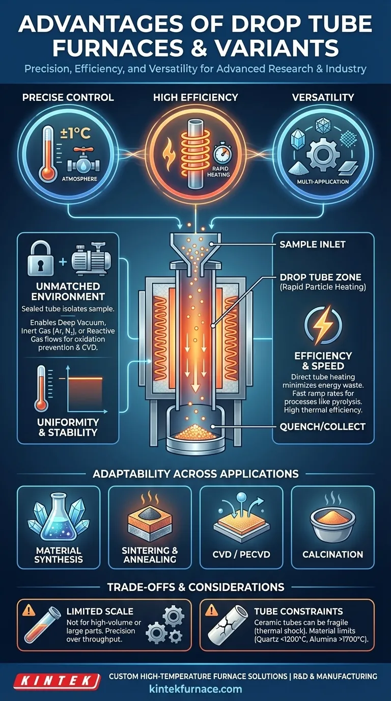 드롭 튜브 퍼니스가 제공하는 이점은 무엇인가요? 정밀한 제어와 높은 효율 달성 시각적 가이드