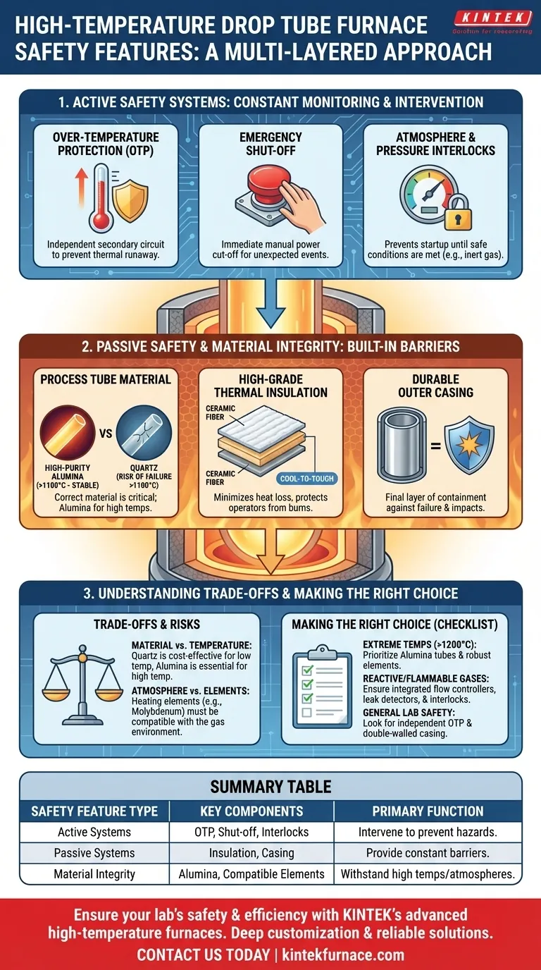 What safety features should a drop tube furnace have for high-temperature operations? Essential Systems for Operator and Equipment Protection Visual Guide