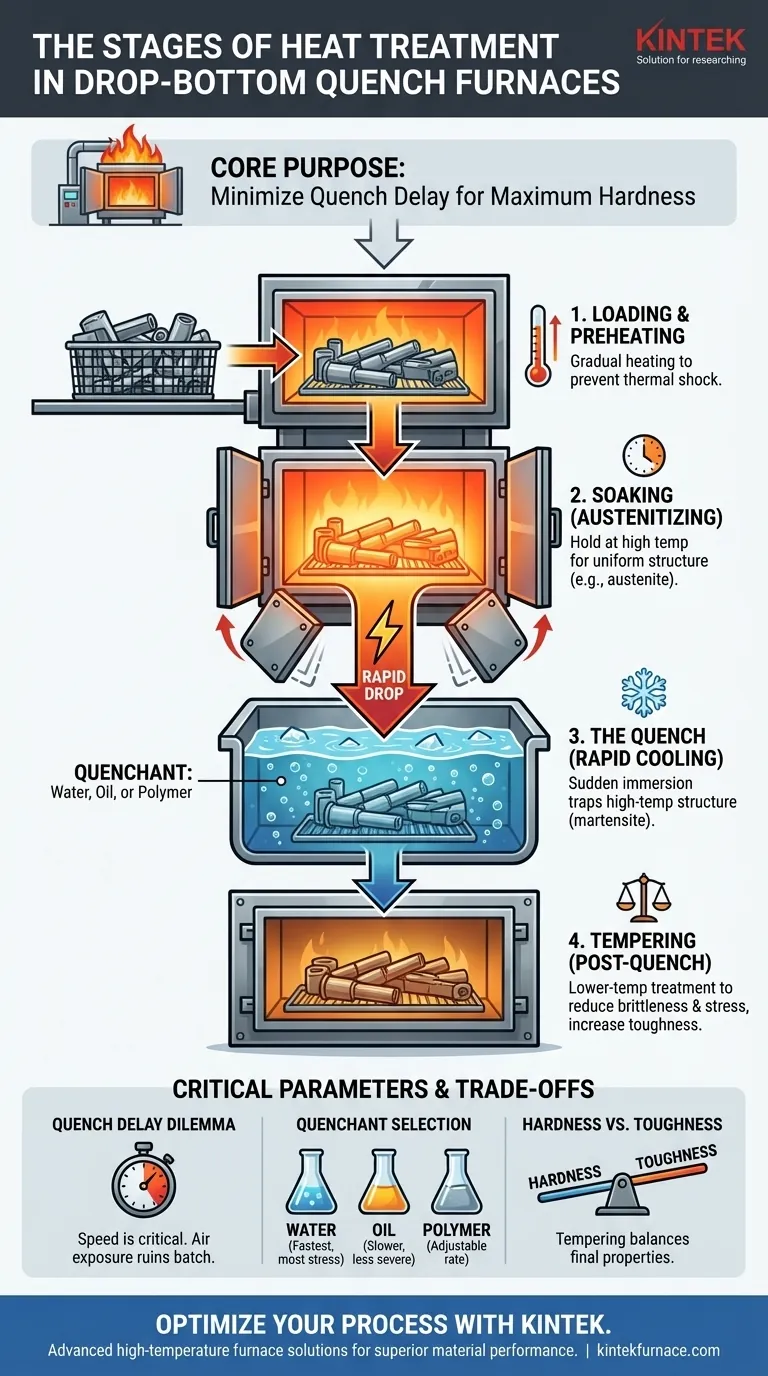 Quais são as etapas do processo de tratamento térmico em fornos de têmpera com fundo basculante? Alcance Dureza e Resistência Superiores Guia Visual