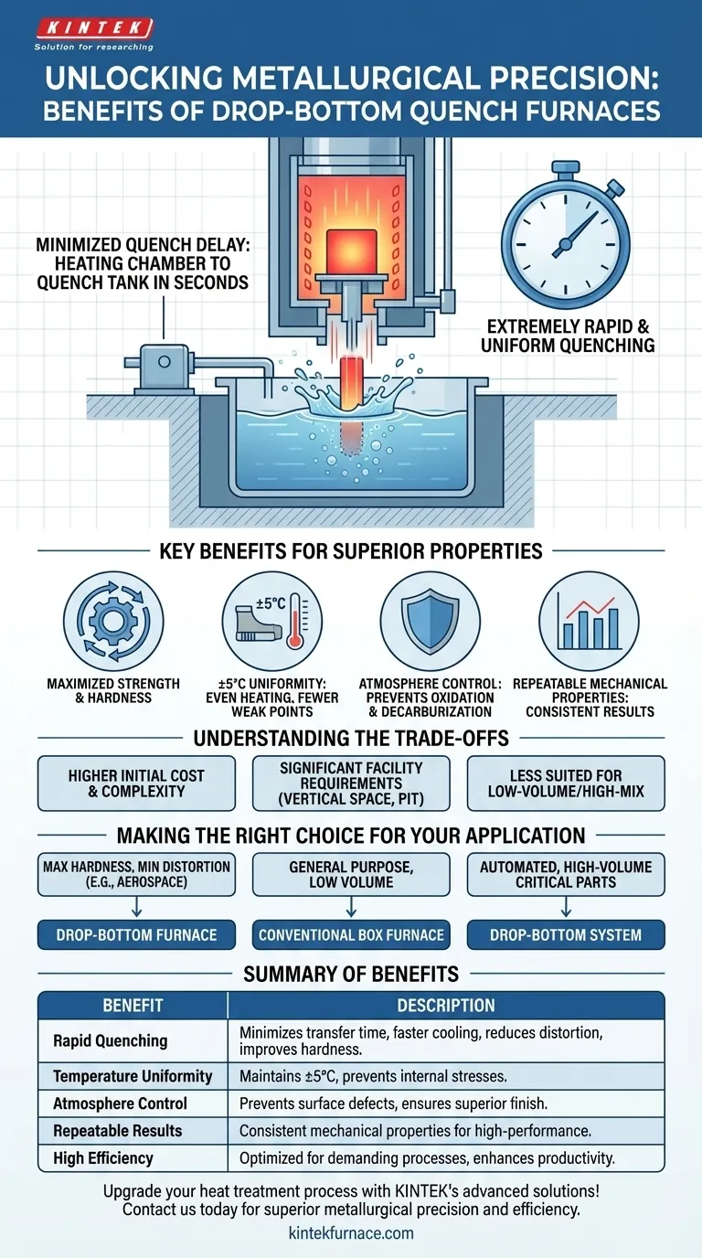 Quali sono i vantaggi dell'uso dei forni a caduta per tempra? Ottieni precisione metallurgica superiore e tempra rapida Guida Visiva