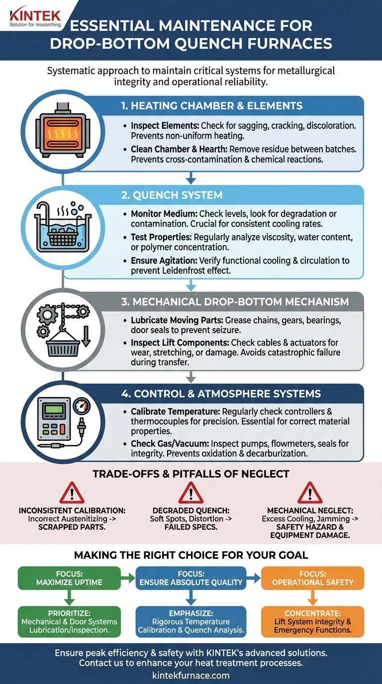 What maintenance tasks are required for drop-bottom quench furnaces? Ensure Peak Performance and Safety Visual Guide