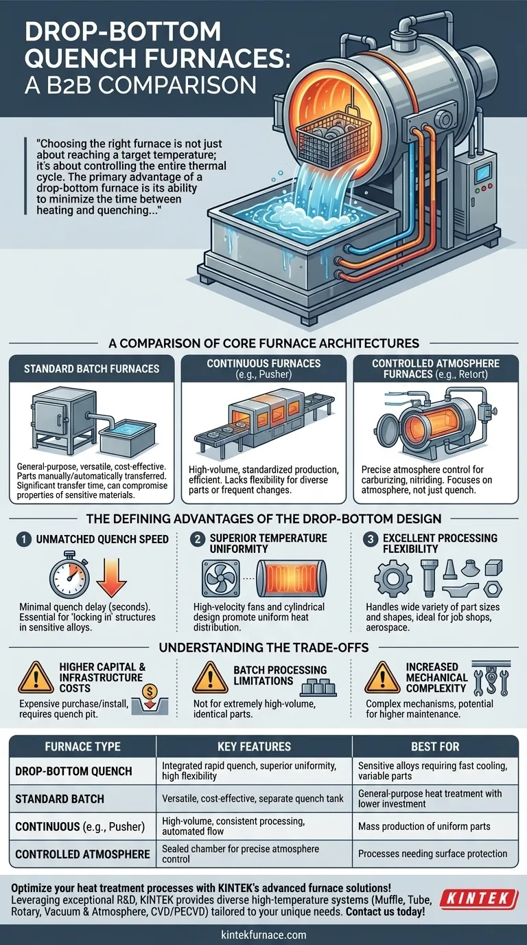 How do drop-bottom quench furnaces compare to other furnace types? Discover Their Speed and Precision Advantages Visual Guide