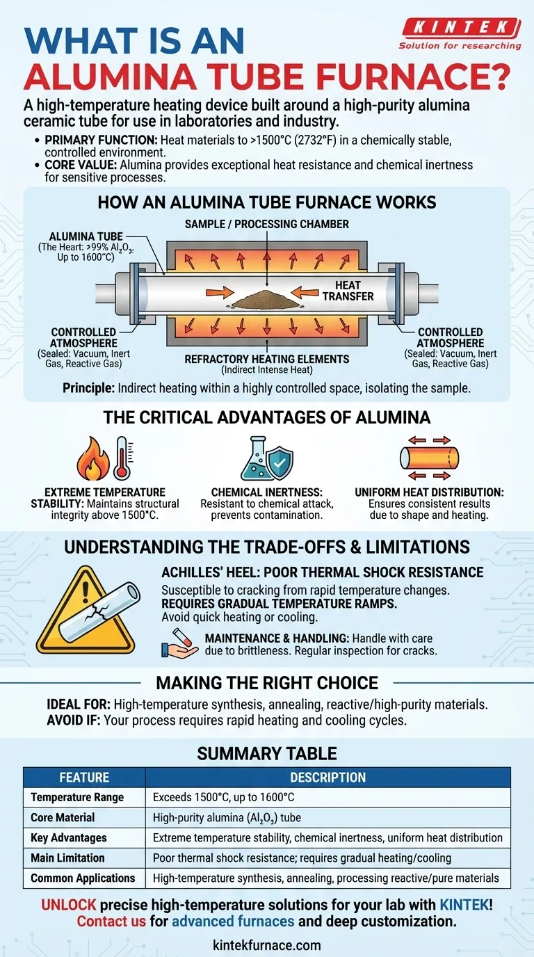 O que é um forno tubular de alumina? Essencial para o Processamento de Materiais em Alta Temperatura e Livre de Contaminação Guia Visual