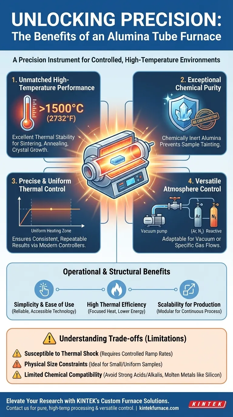 Quais são os benefícios de usar um forno tubular de alumina? Alcance Processamento de Material Puro e de Alta Temperatura Guia Visual