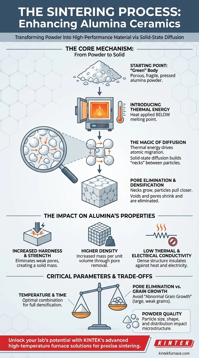 How does the sintering process enhance conventional ceramics with Alumina? Boost Strength and Insulation Visual Guide