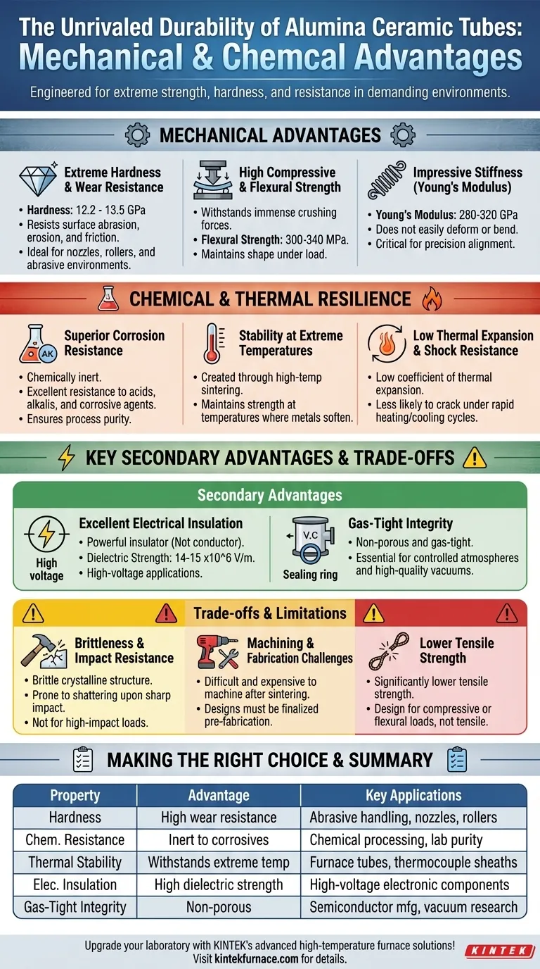 Was sind die mechanischen und chemischen Vorteile von Aluminiumoxid-Keramikrohren? Entdecken Sie Haltbarkeit für Hochtemperatur- und korrosive Umgebungen Visuelle Anleitung