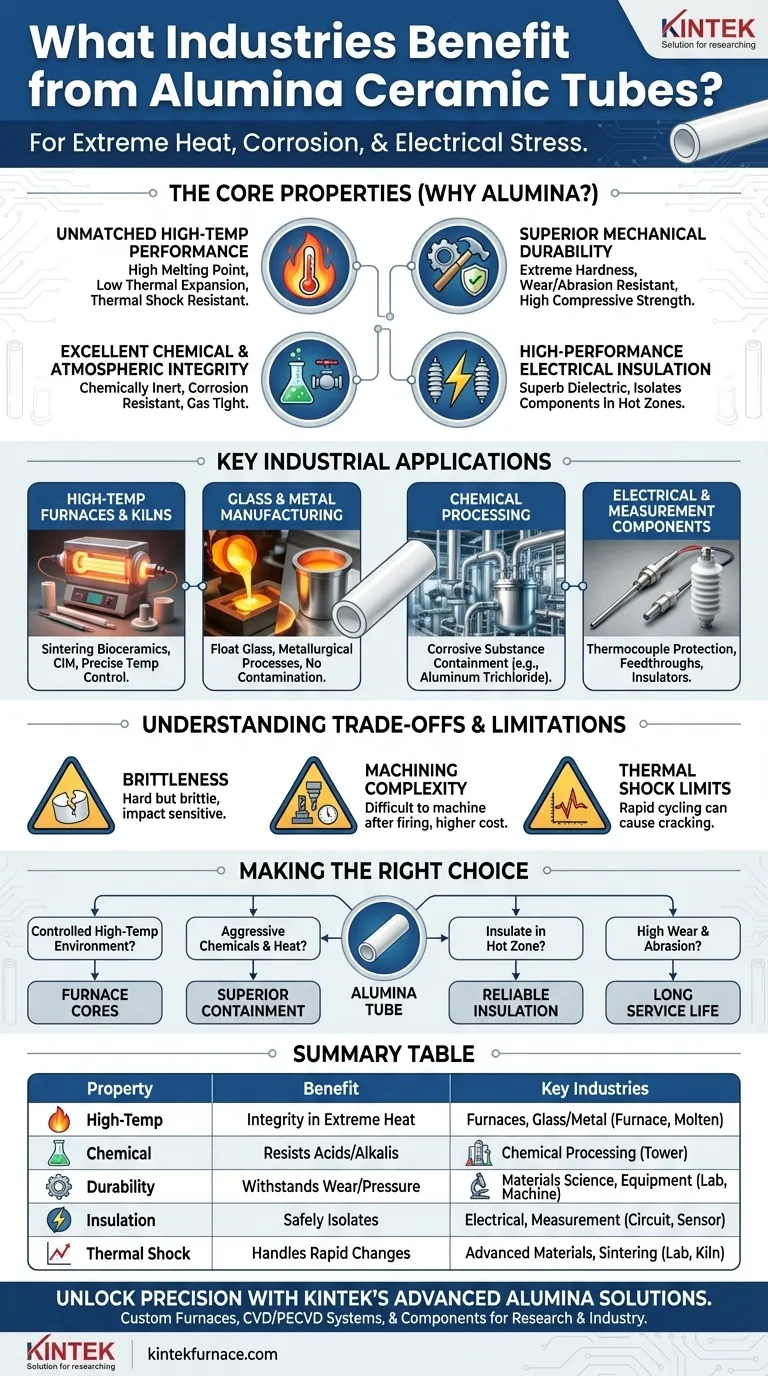 Quais indústrias se beneficiam do uso de tubos de cerâmica de alumina? Essencial para ambientes corrosivos e de alta temperatura Guia Visual