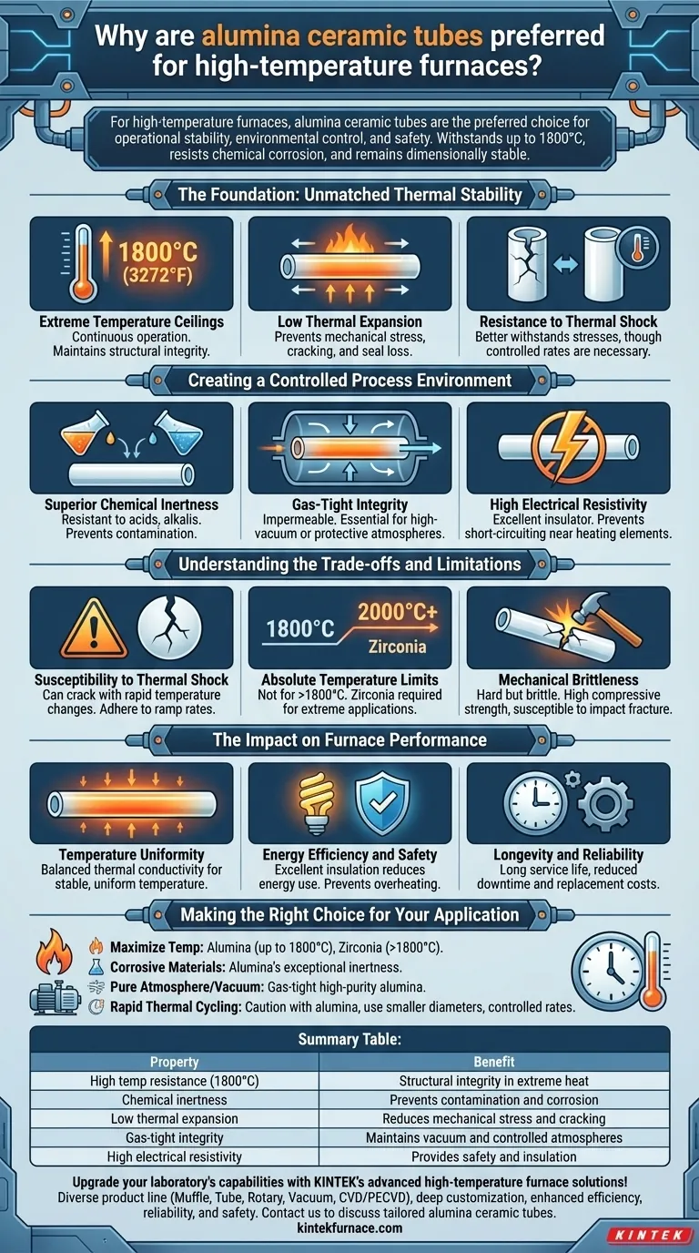 لماذا تُفضل أنابيب السيراميك المصنوعة من الألومينا للأفران عالية الحرارة؟ ضمان الاستقرار والتحكم حتى 1800 درجة مئوية دليل مرئي