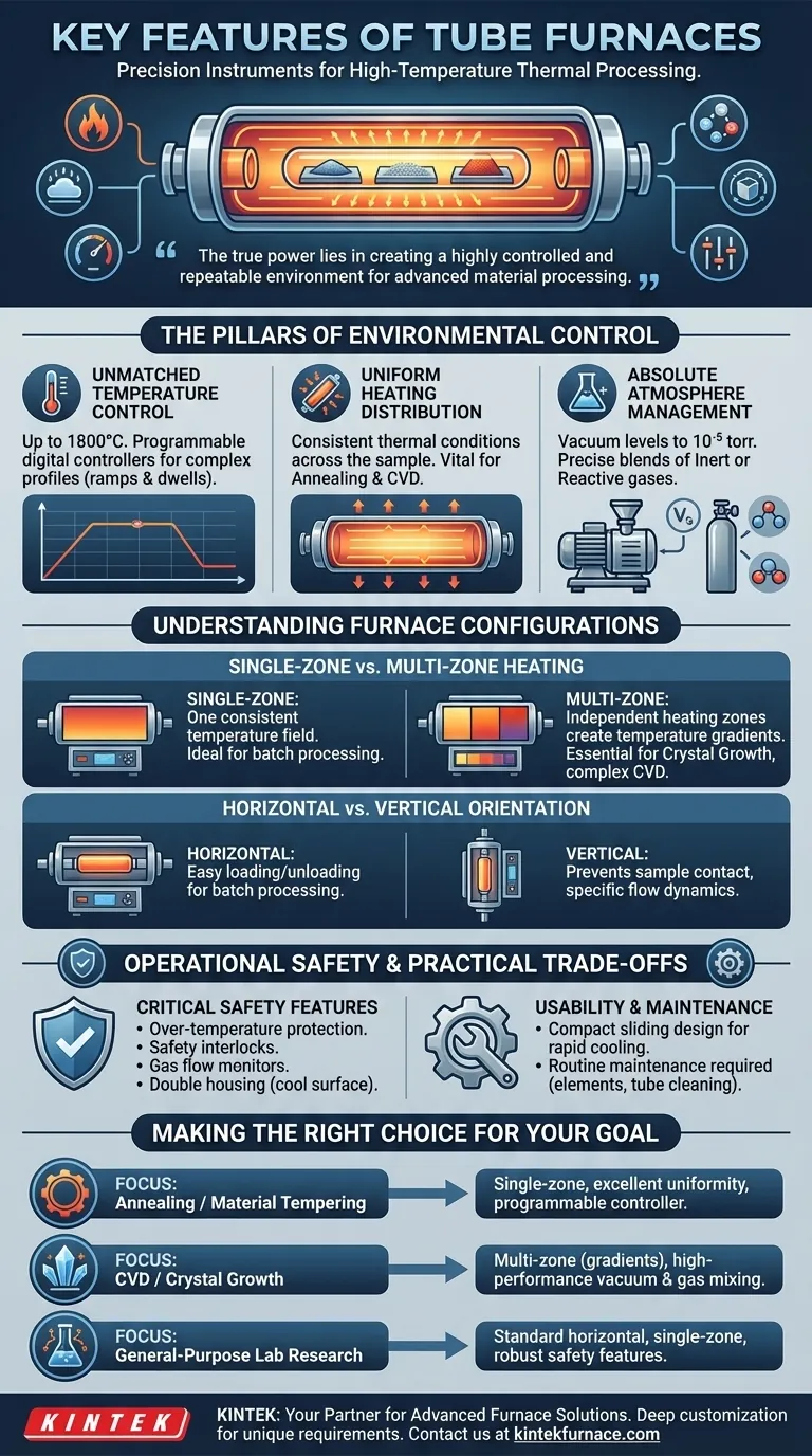 What are the key features of tube furnaces? Unlock Precision in High-Temperature Processing Visual Guide