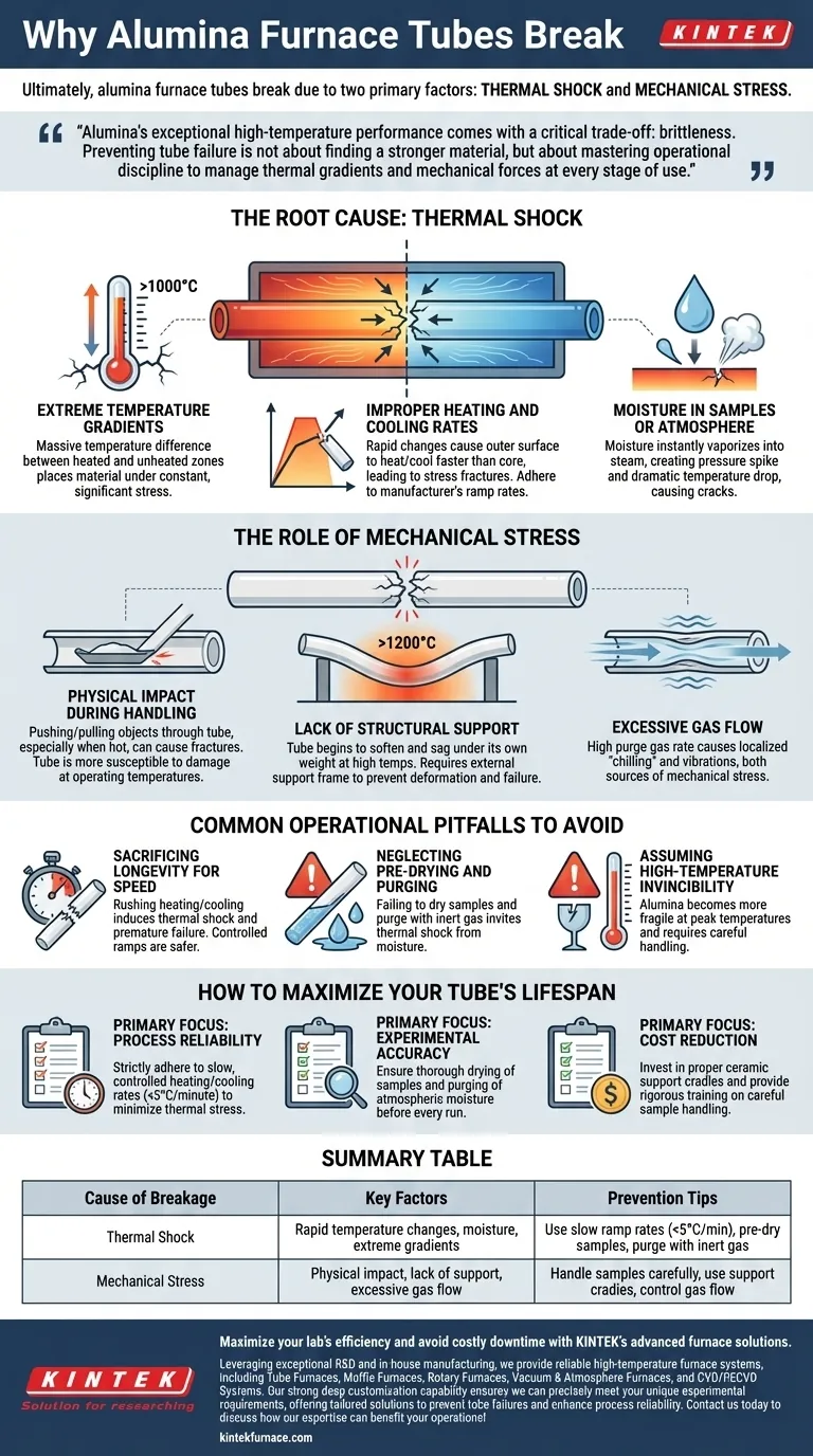 What are the main reasons for the alumina furnace tube being prone to breaking? Prevent Costly Failures with Expert Tips Visual Guide