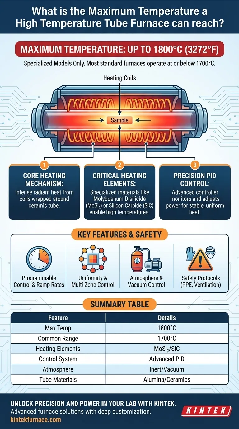 Quelle est la température maximale qu'un four tubulaire haute température peut atteindre ? Jusqu'à 1800°C pour les besoins de laboratoire avancés Guide Visuel