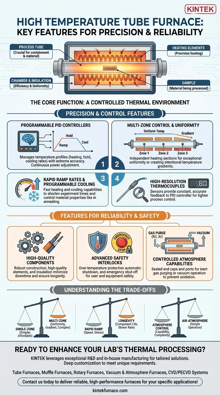 高温管式炉的一些关键特性是什么？用于卓越热处理的精密控制 图解指南